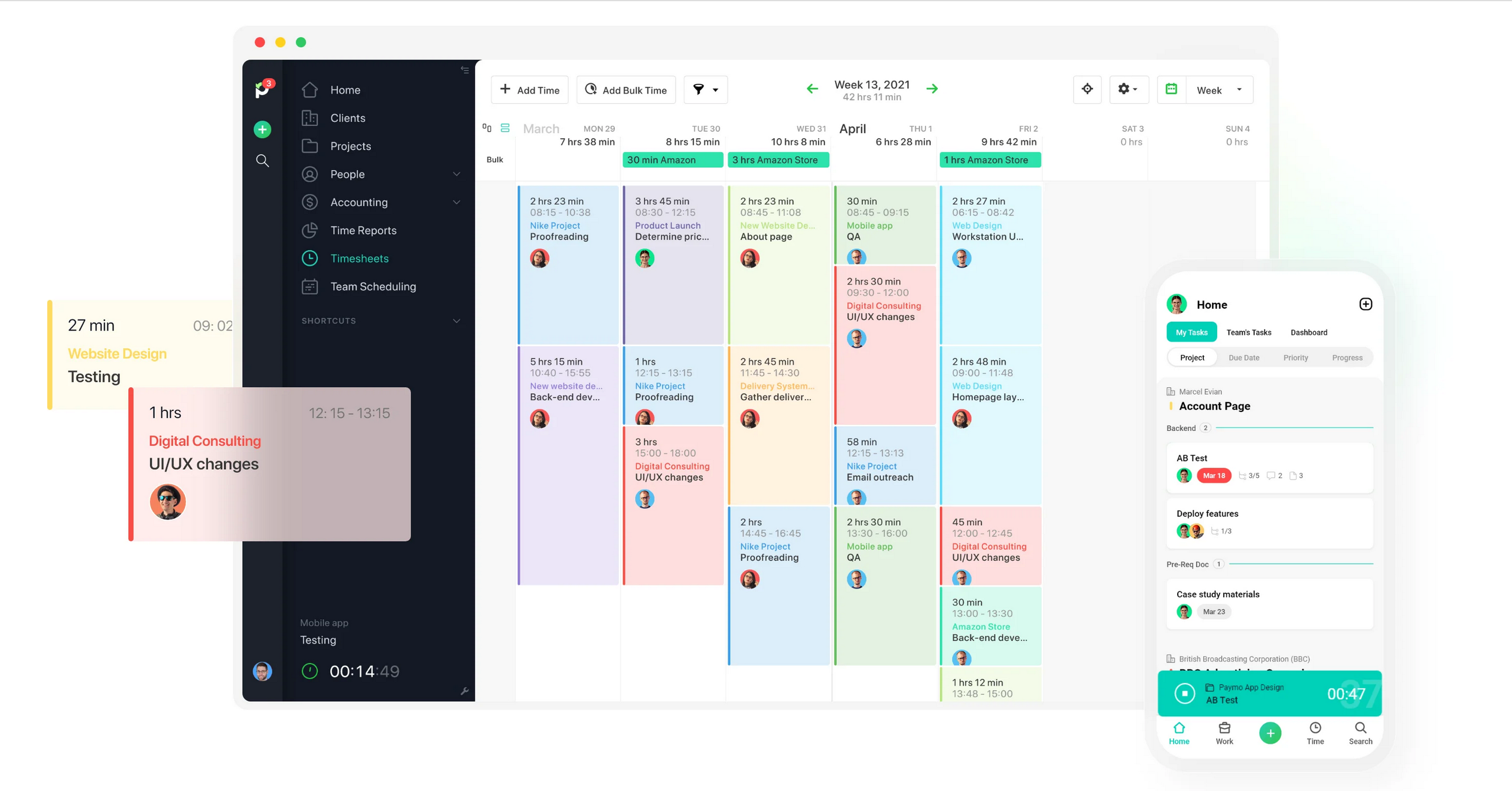 Tracking and billing in Paymo