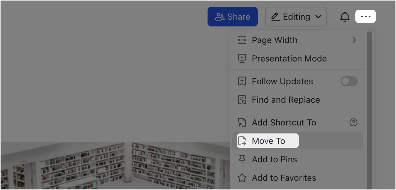 Move documents or folders