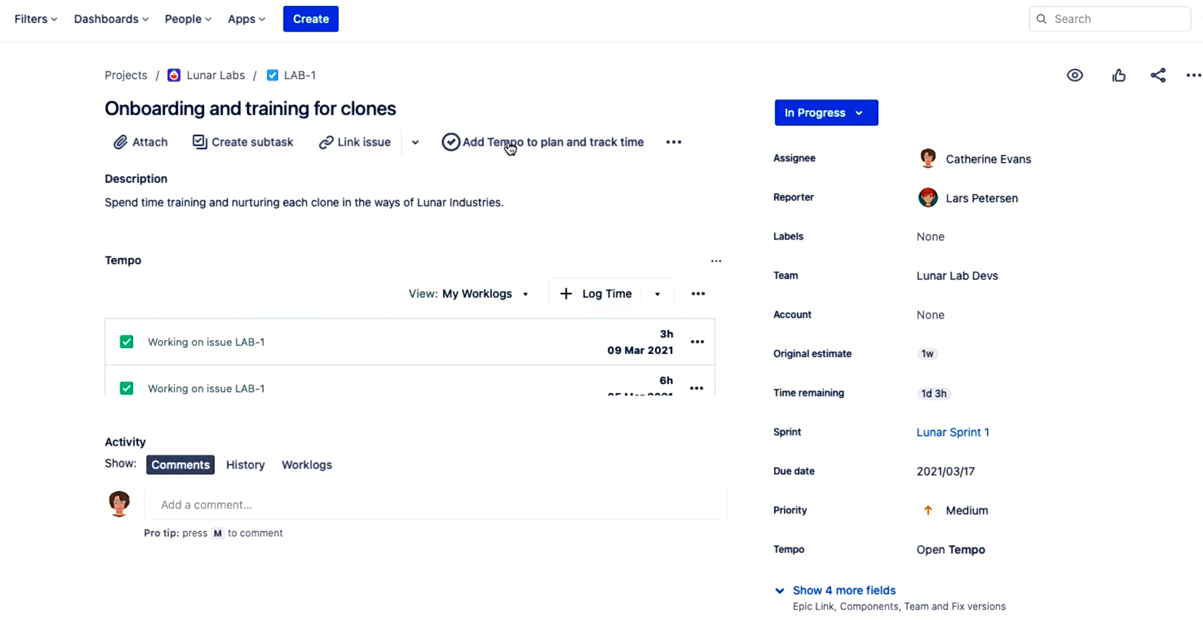 timesheet in Jira