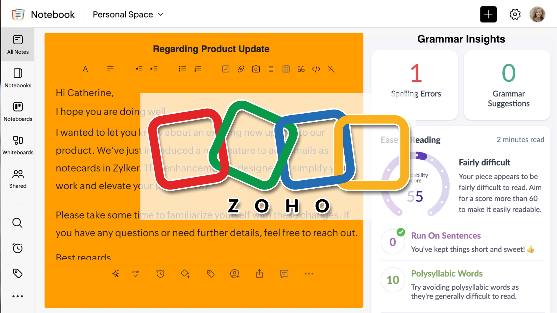 Zoho Notebook: Visually organized notes for zoho users