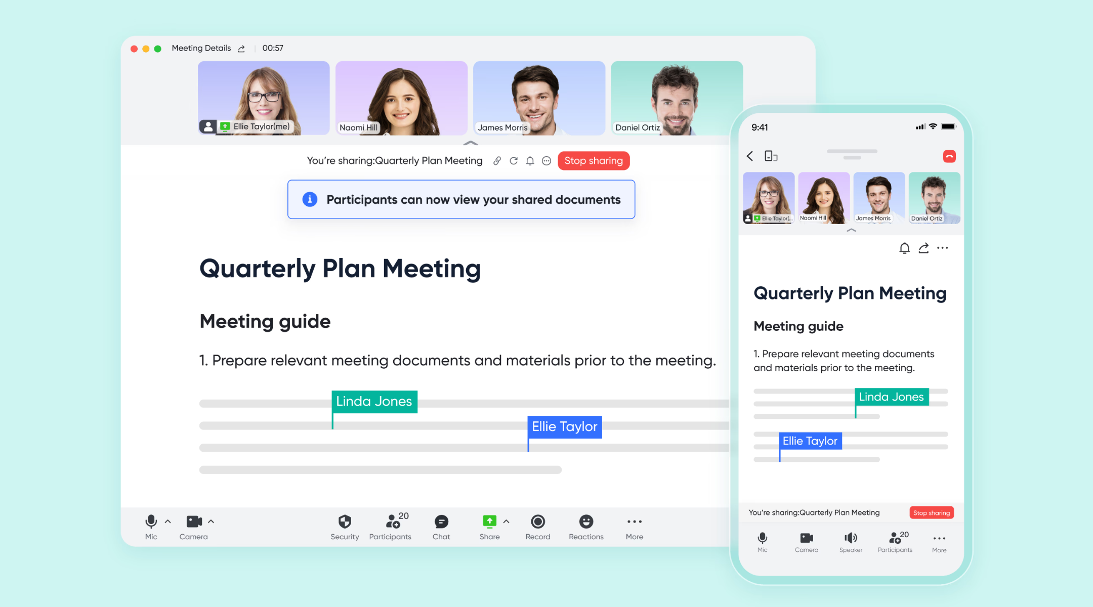 Collaborative document editing during meetings