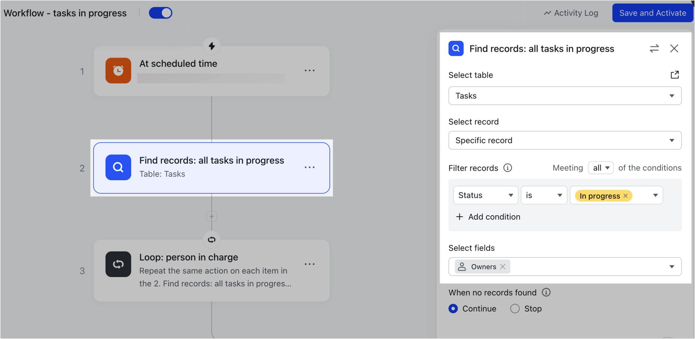 Use the Loop node in Workflow