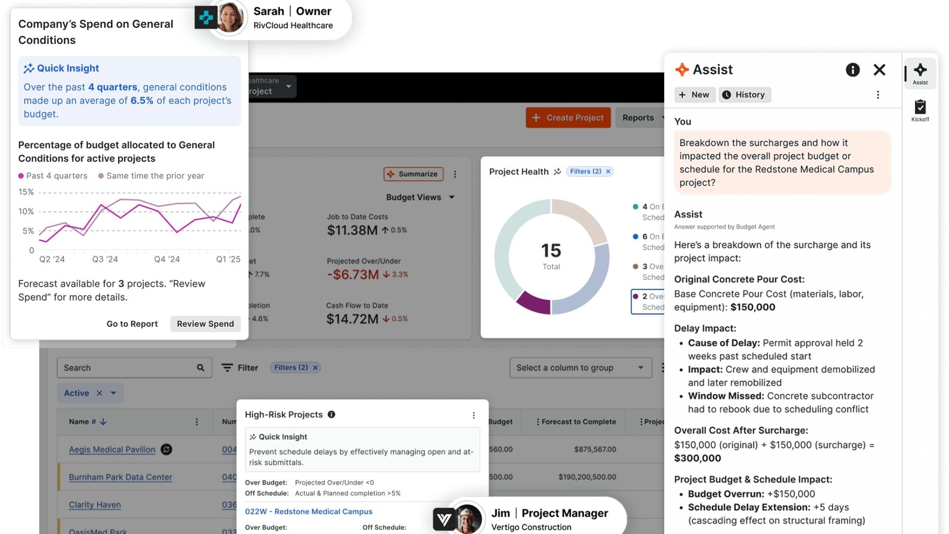 Procore's project and construction financials management