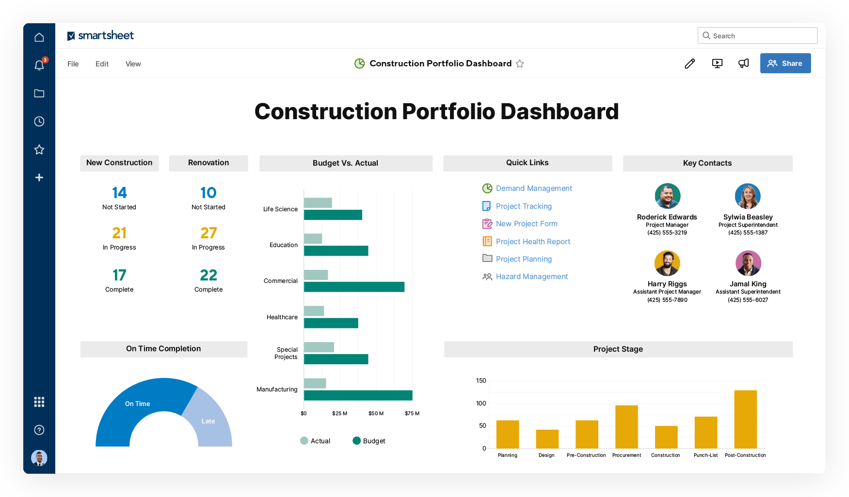 Smartsheet enterprise-level project management tool