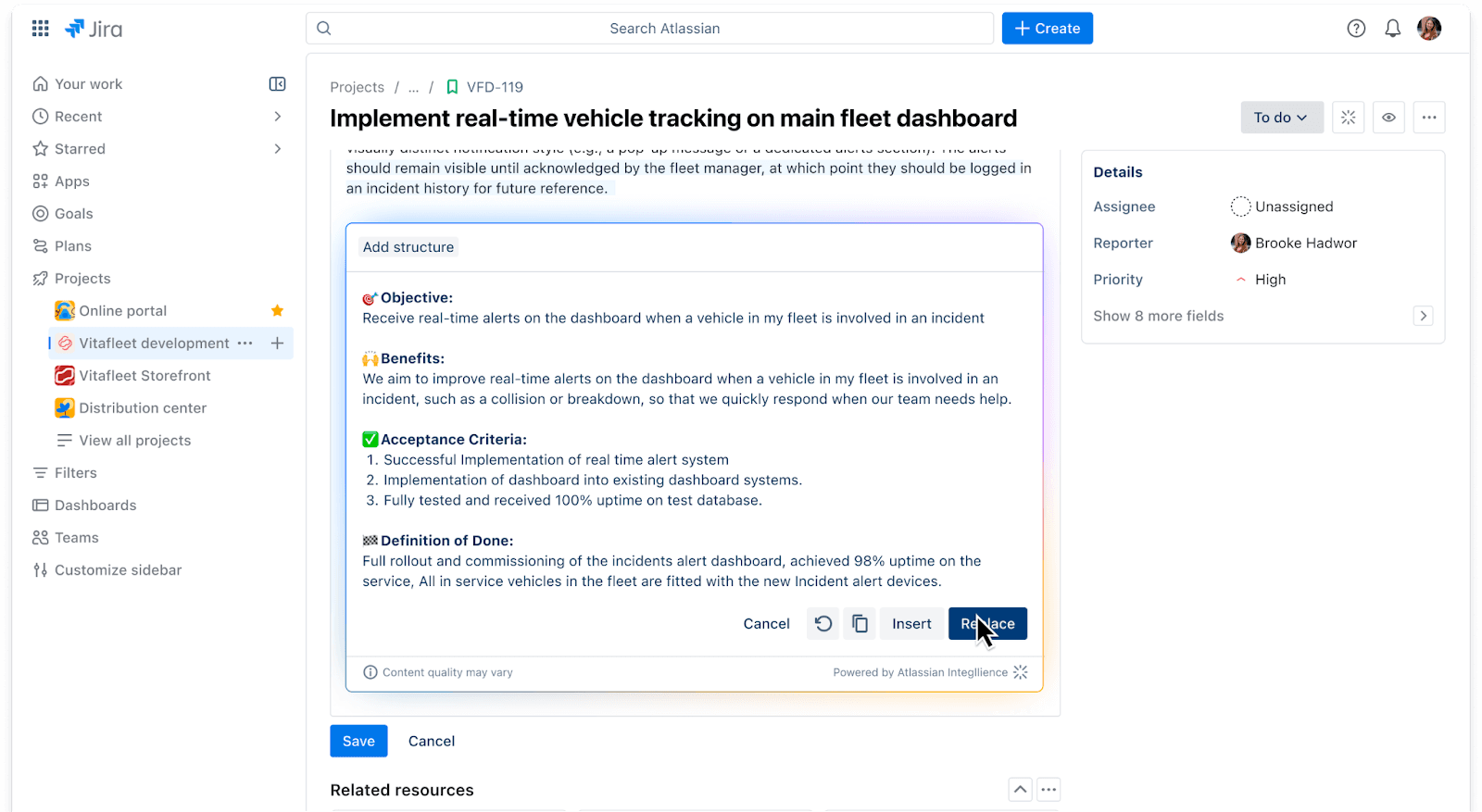 Agile project management in Jira