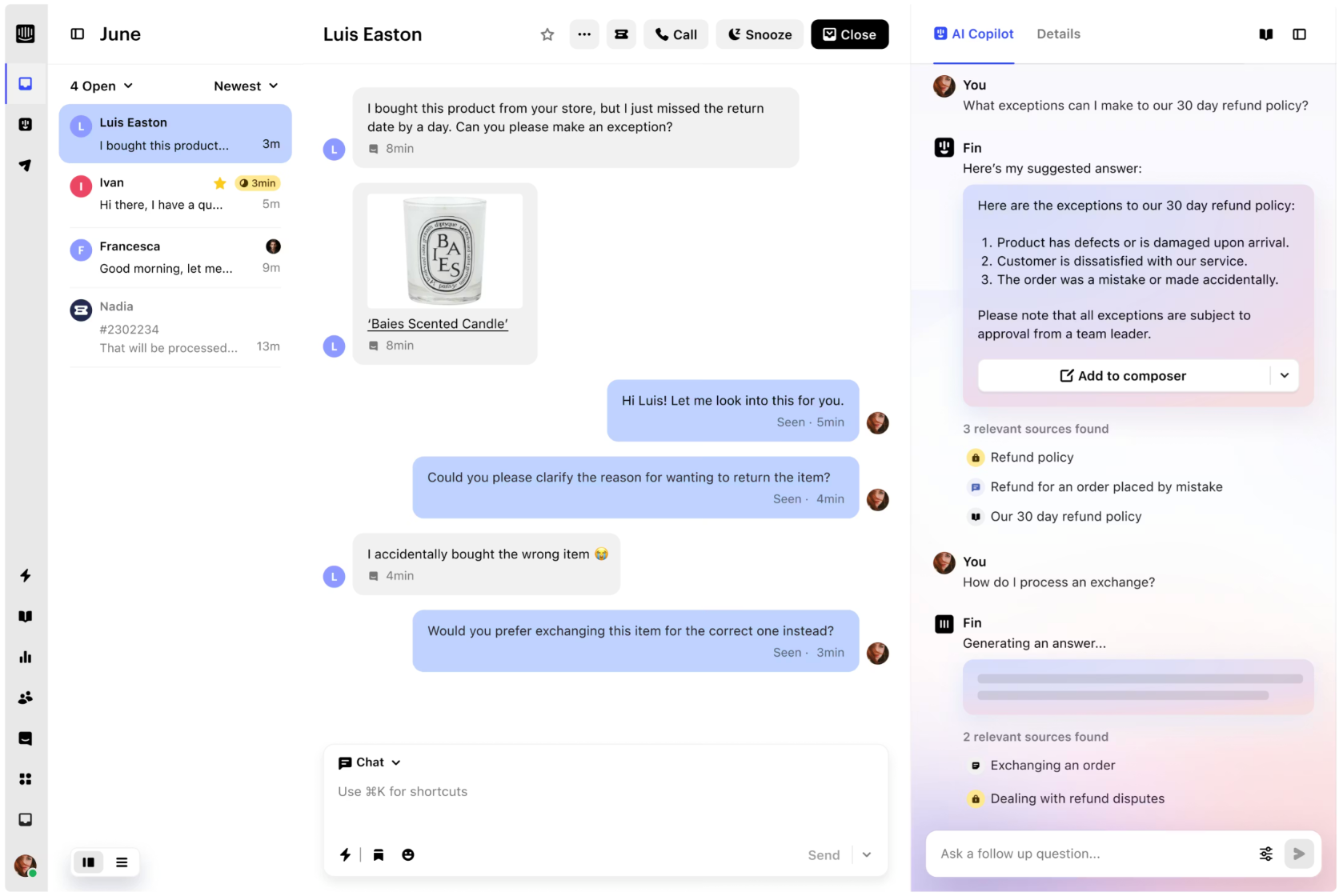 Messaging in Intercom