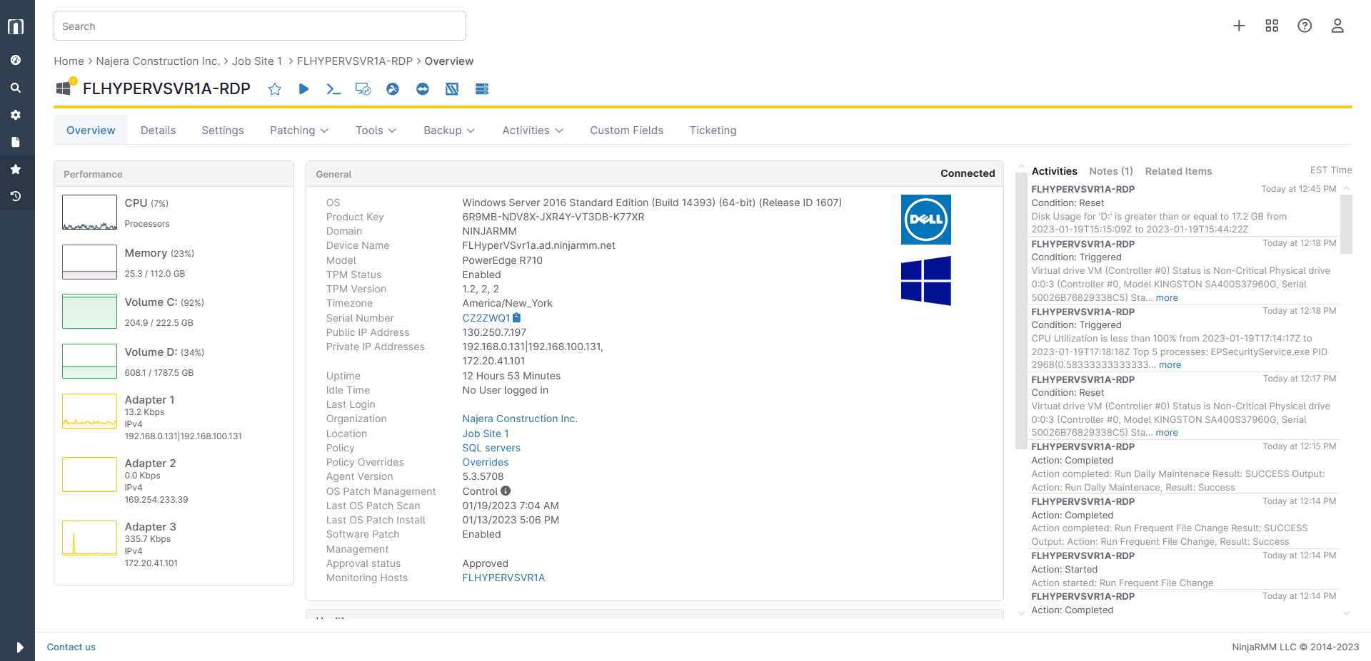 NinjaOne is a cloud-based IT management software platform