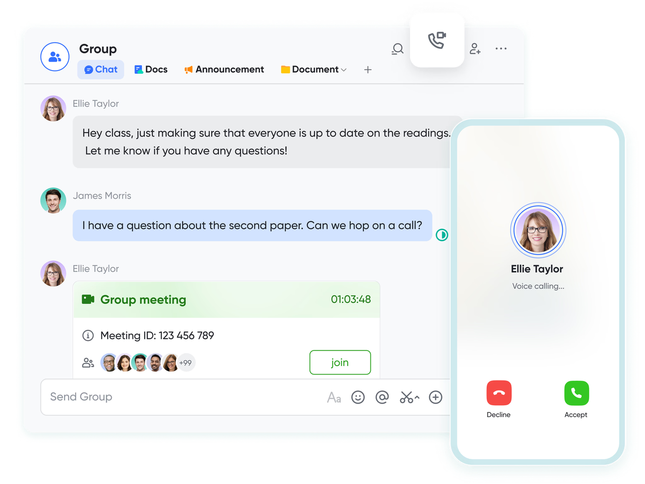 Lark Meetings enabling team communication