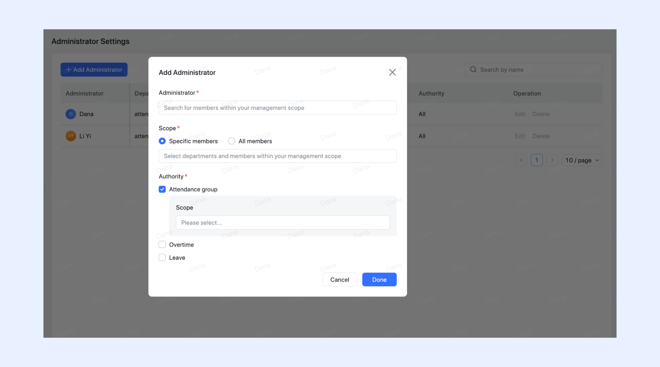 Flexible system for granular administrator roles