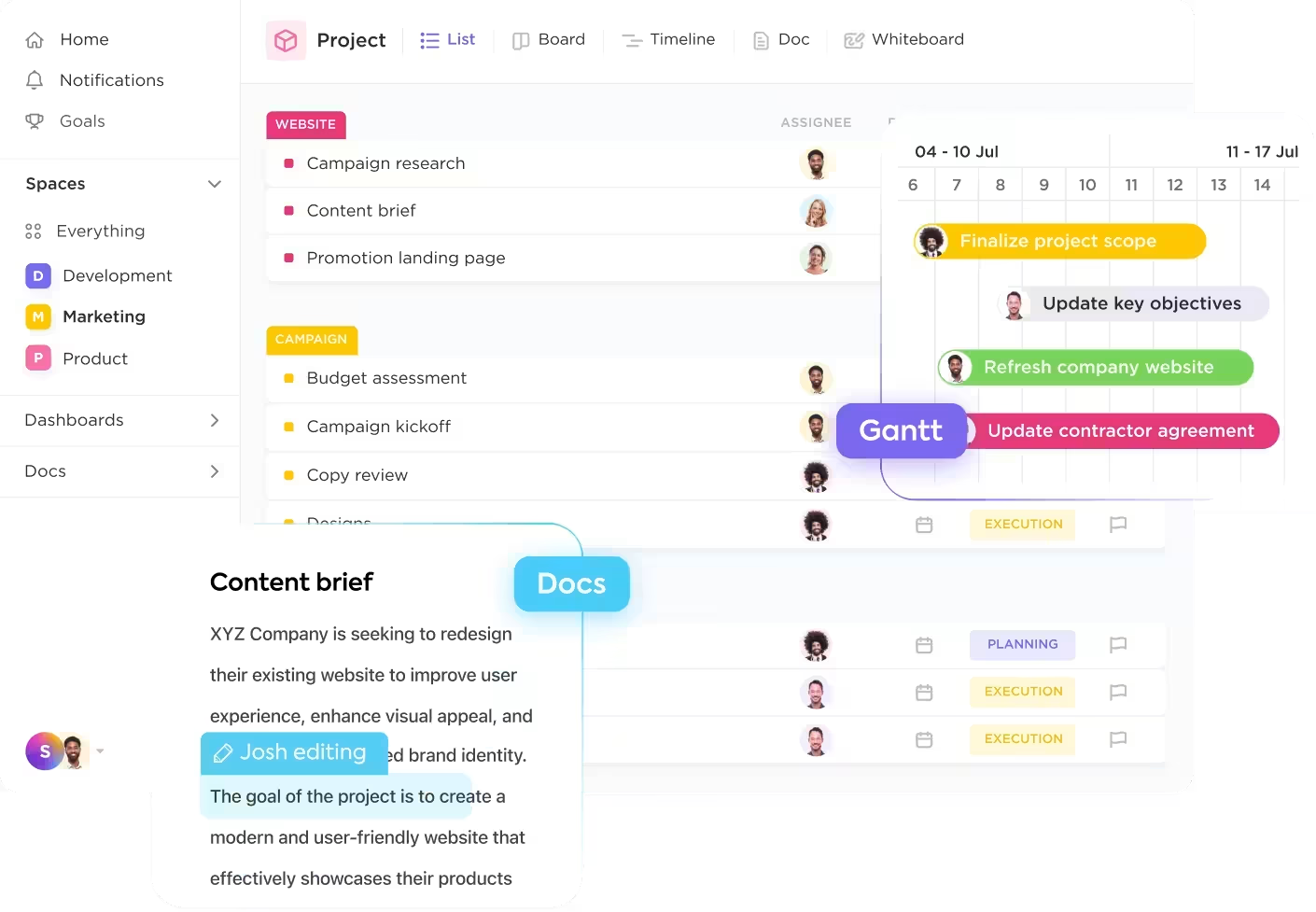 ClickUp is an all-in-one project management