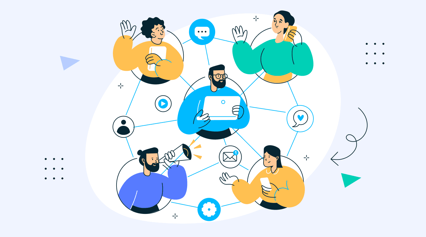 Team communicates in person and virtually