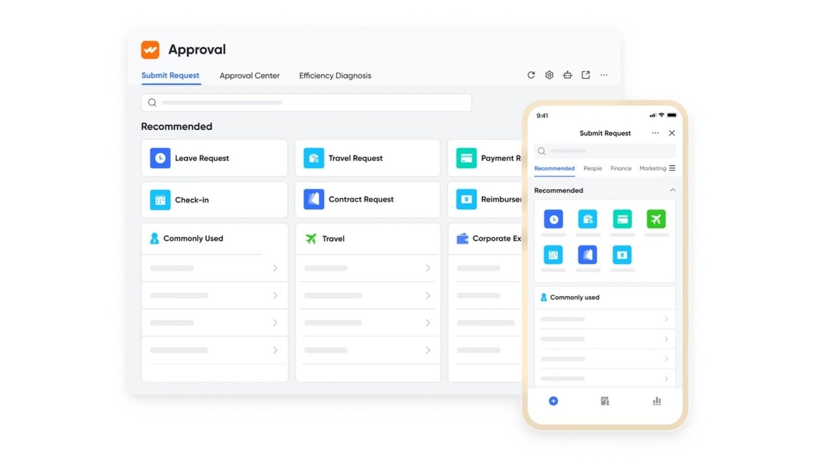 Lark’s approval workflow interface on desktop and mobile devices
