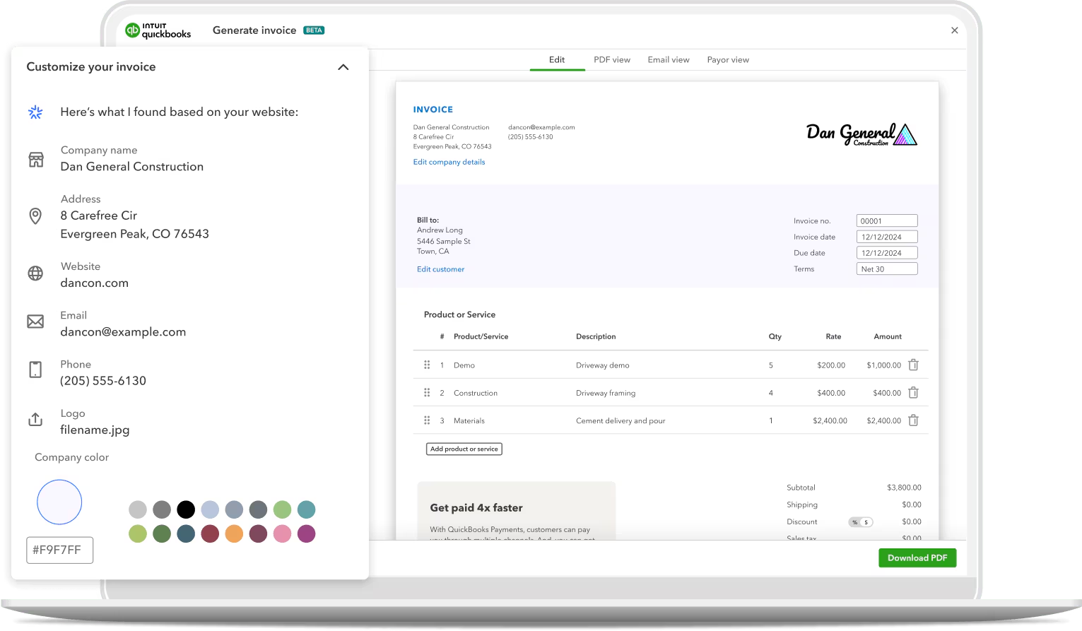 QuickBooks Online billing platform