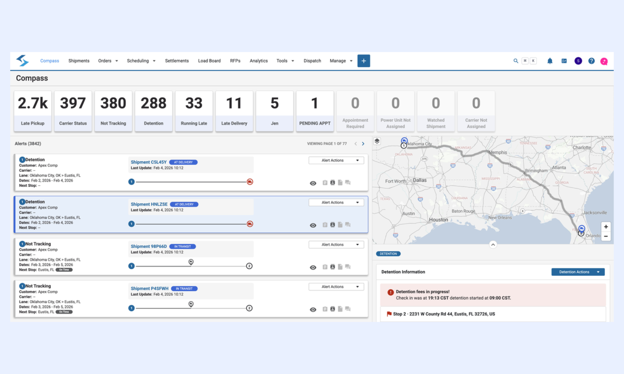 Shipwell's cloud-based transportation management system