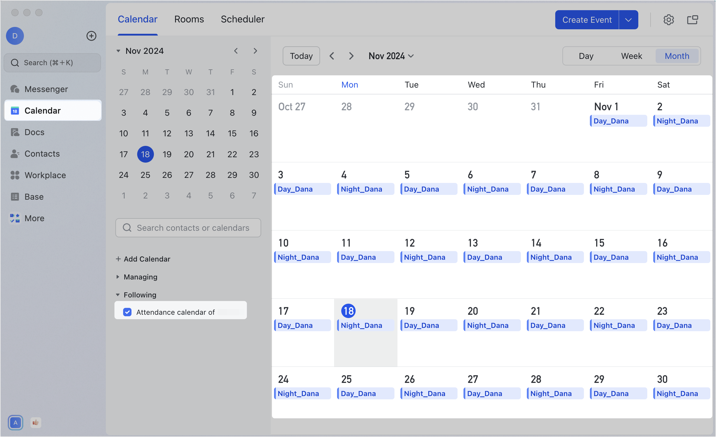 Admin | Set scheduled shift