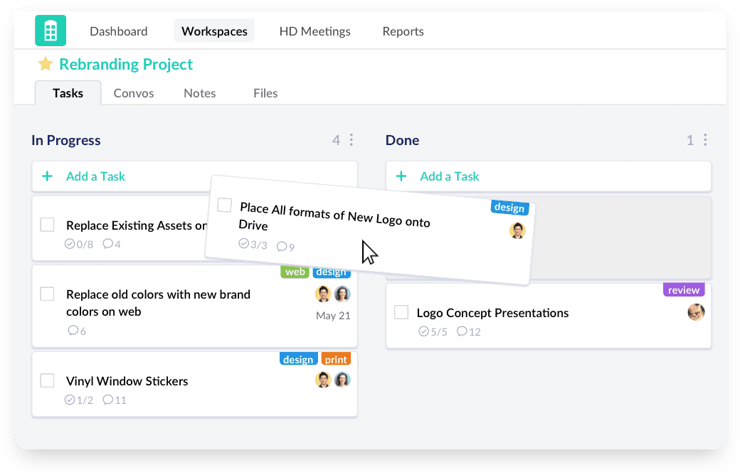 Rebranding project management on Redbooth