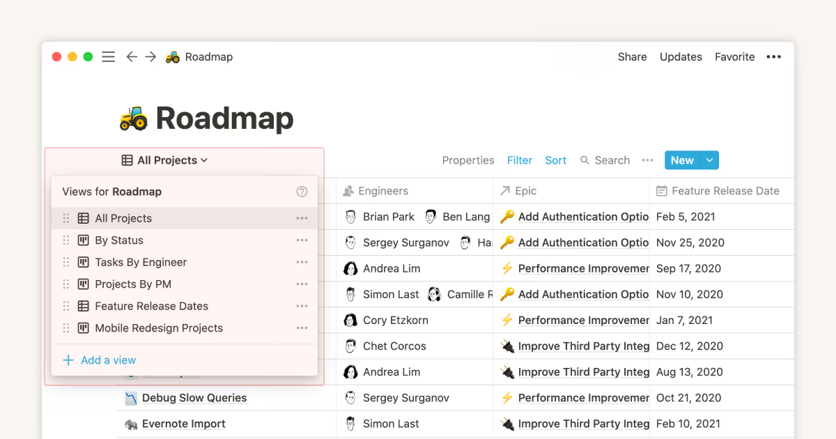 Notion for handling project easily