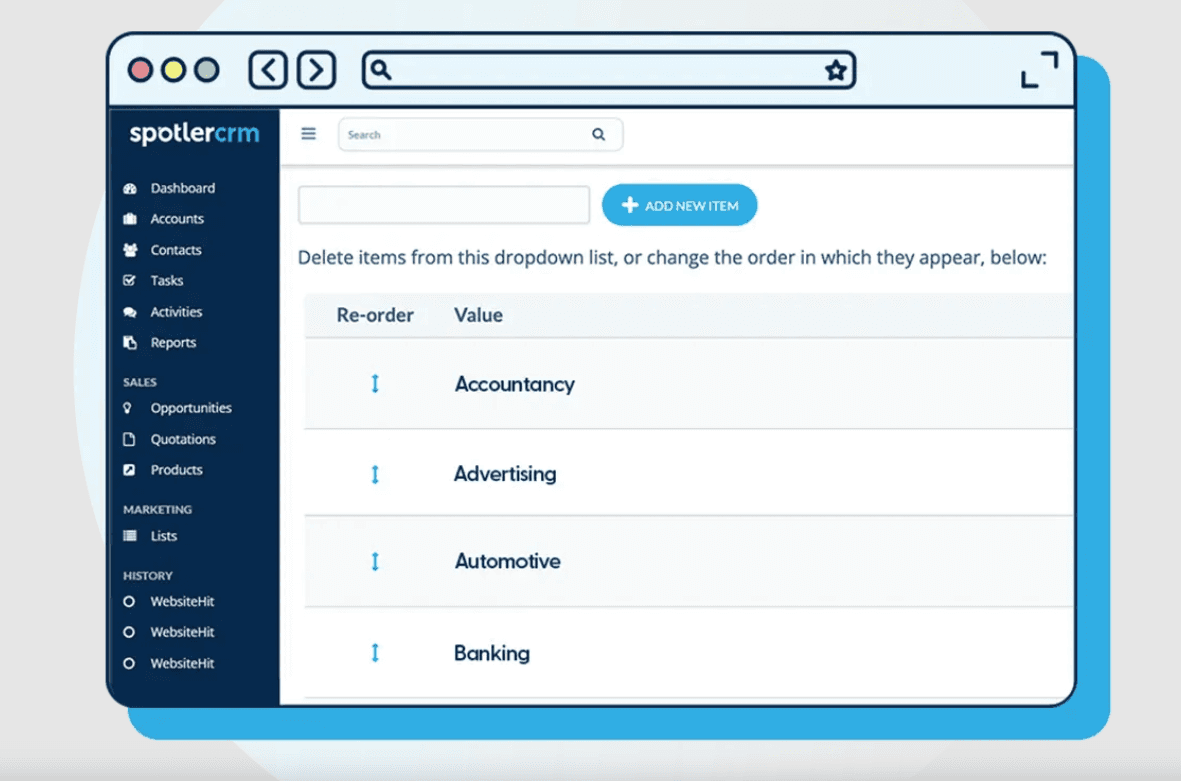 Interface of Spotler CRM
