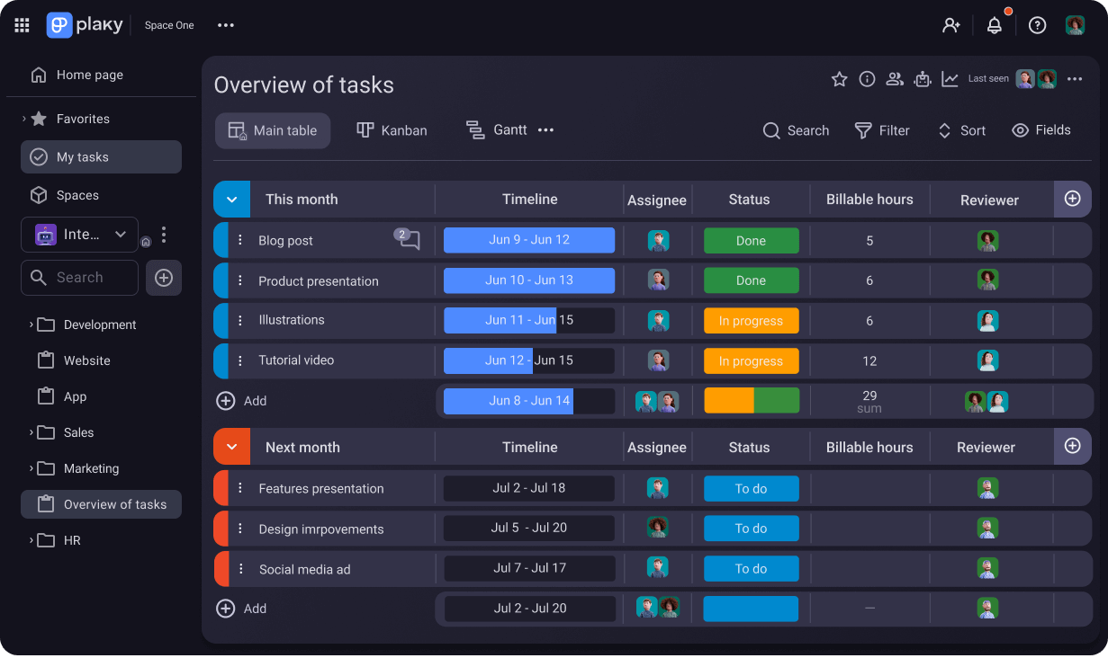Plaky allows simple board-based project tracking