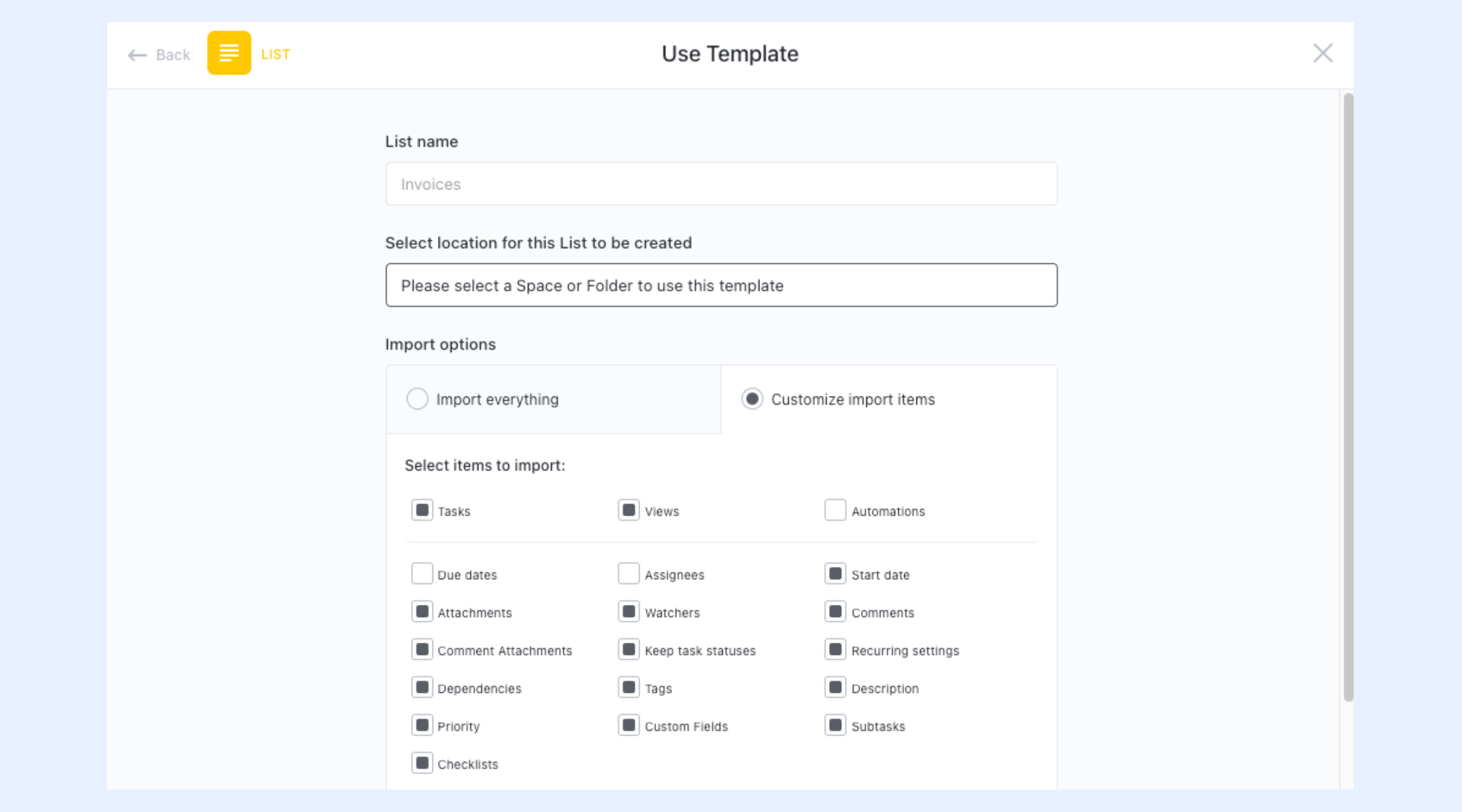 ClickUp's CRM template