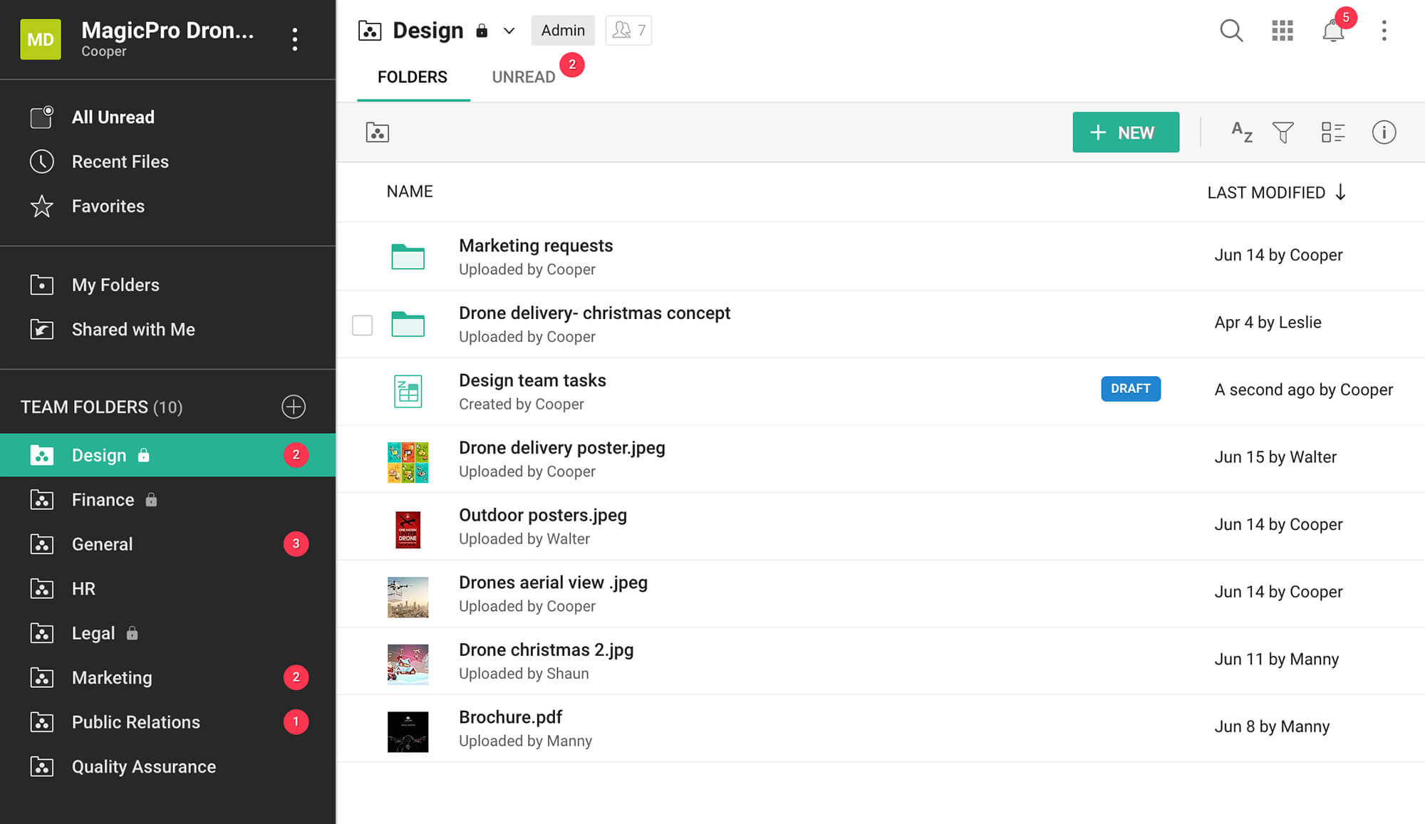 Zoho WorkDrive is the best for affordable, department-focused team folders