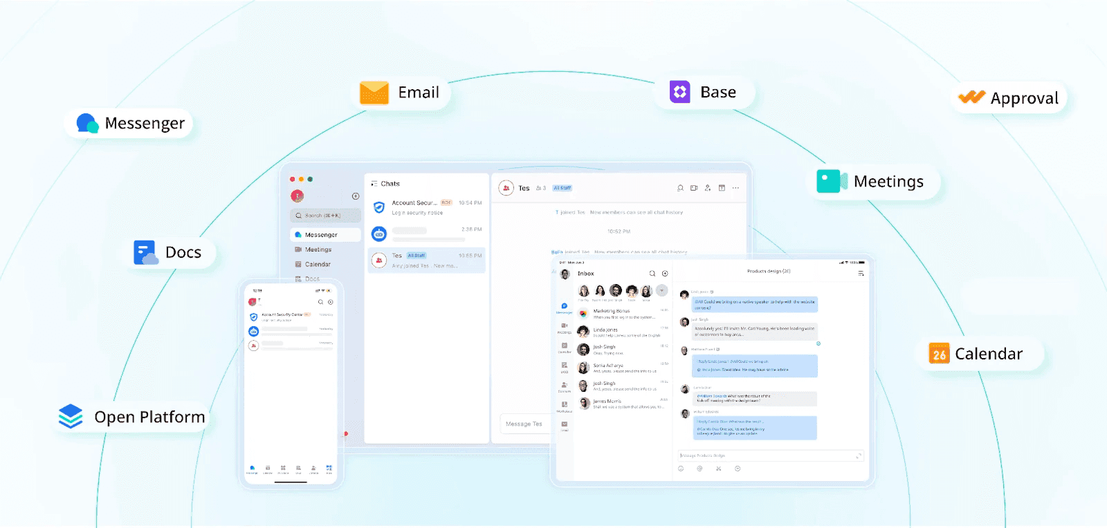 Lark's unified platform connecting social CRM communication channels