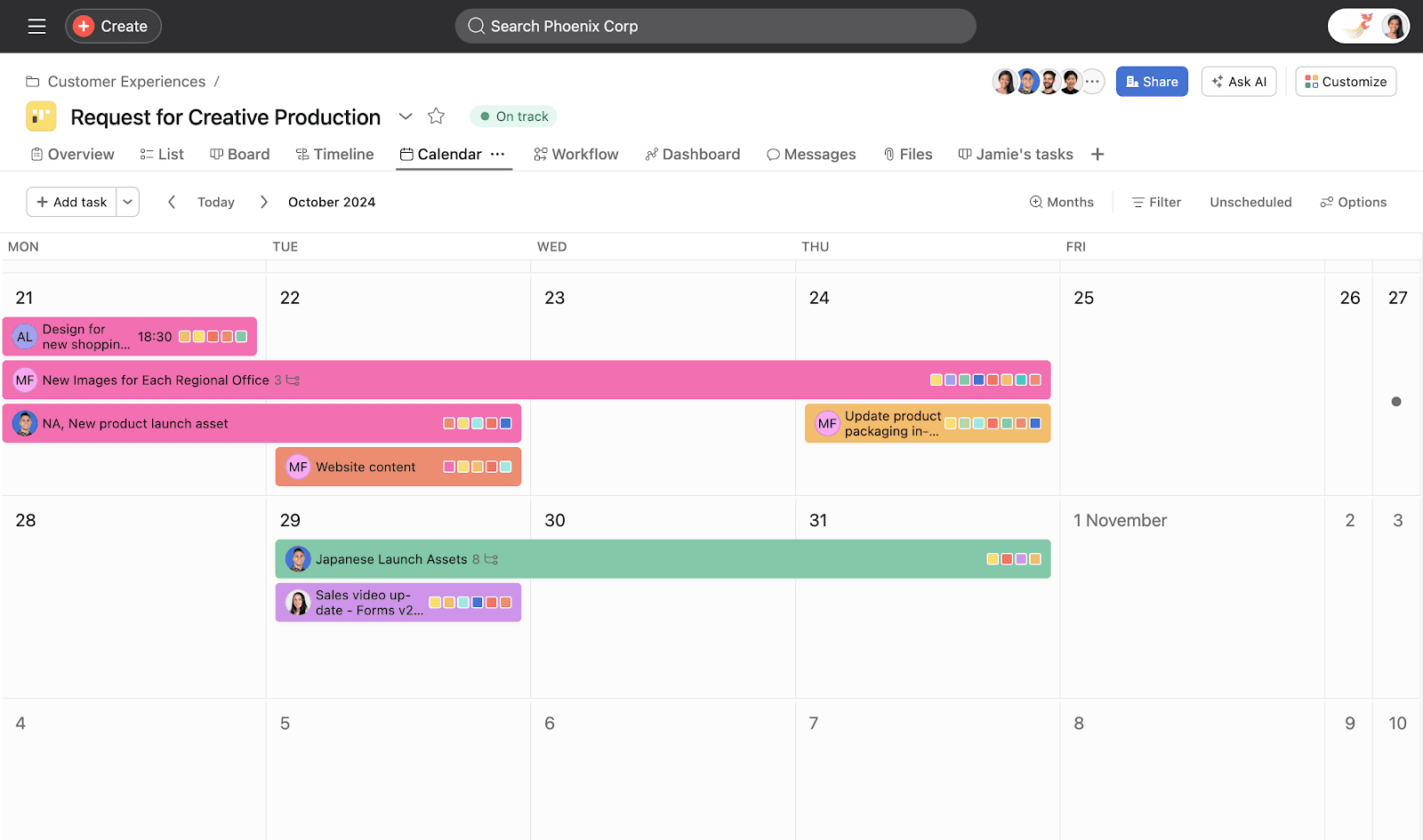 Screenshot of Asana