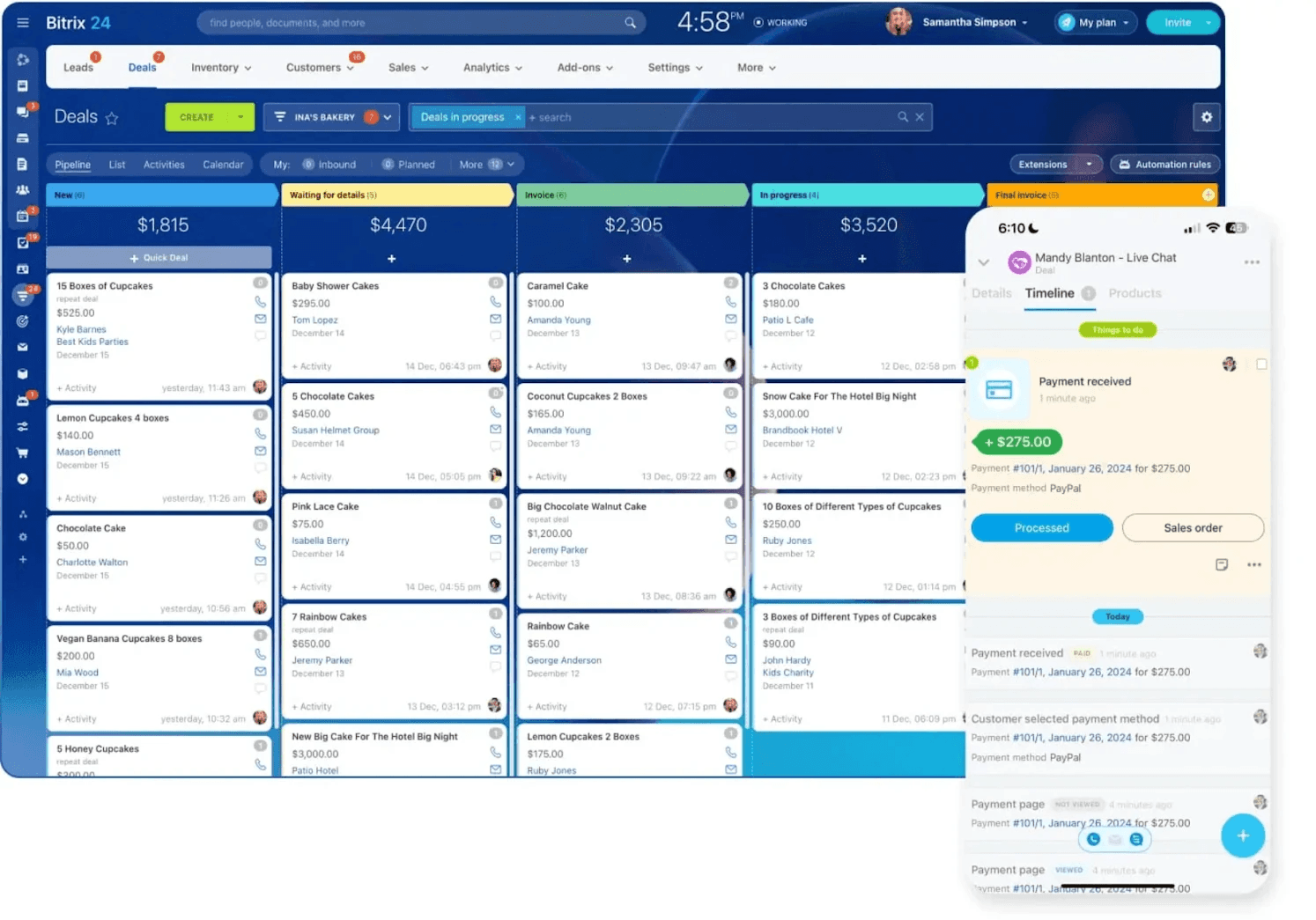 Interface of Bitrix24