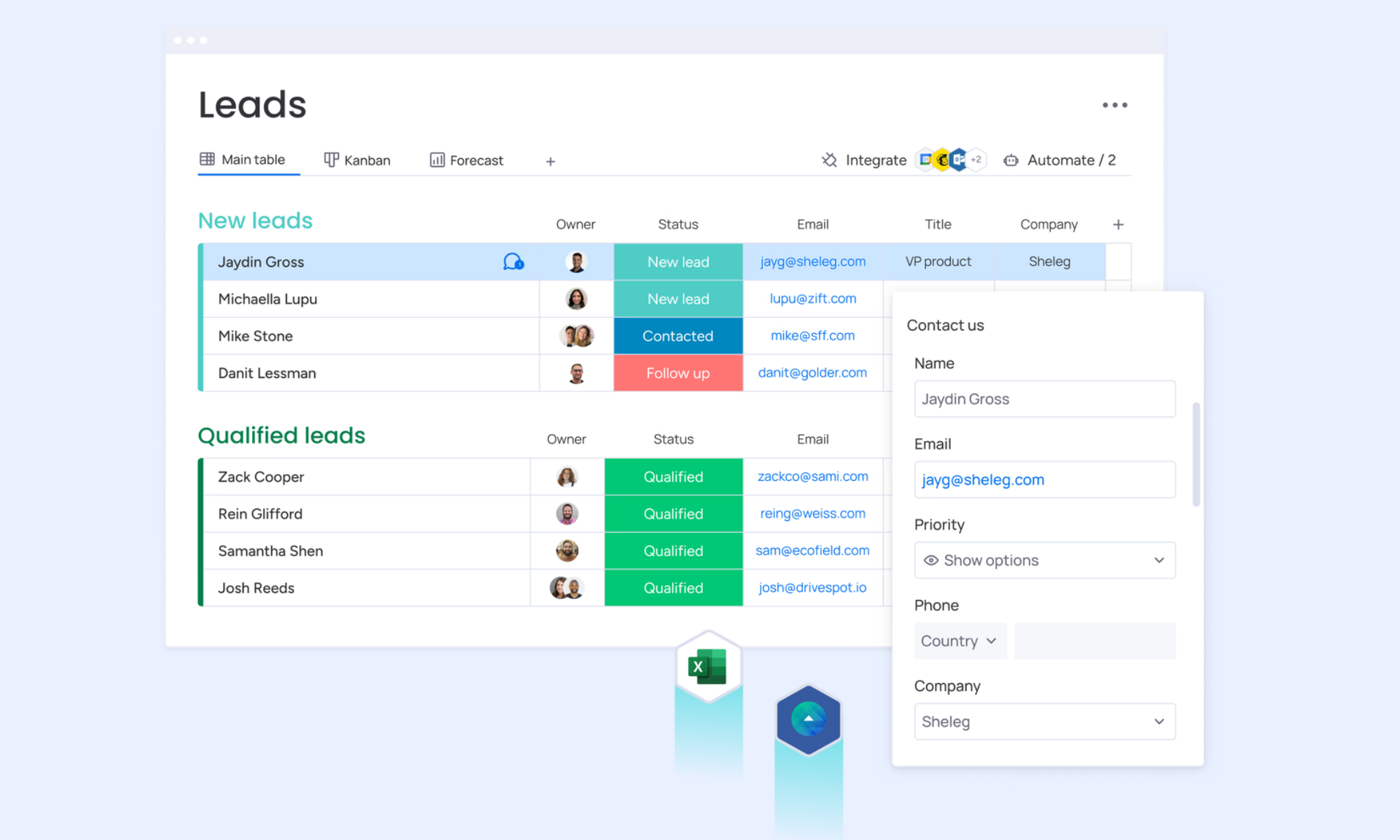 Monday CRM is a visual CRM platform