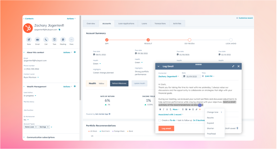 HubSpot for Financial Services