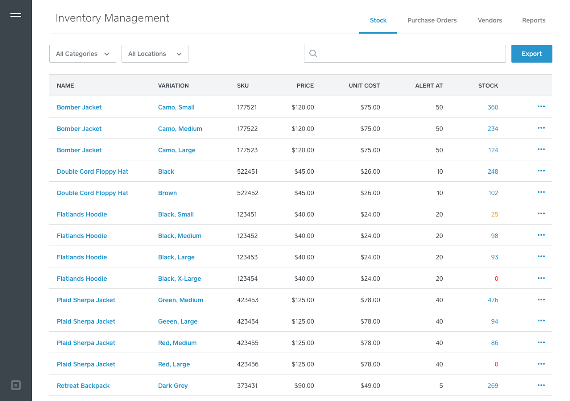 Square retail management platform with POS functionality