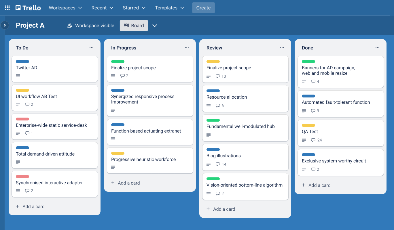 Trello: Simple kanban-style task management