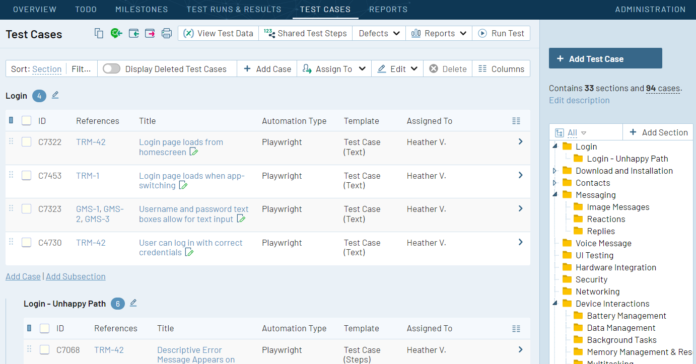 TestRail test management tool