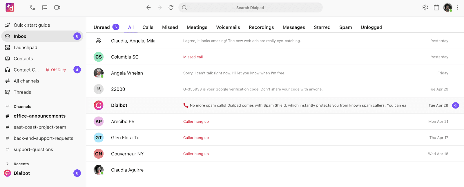  Use the Dialpad Web App