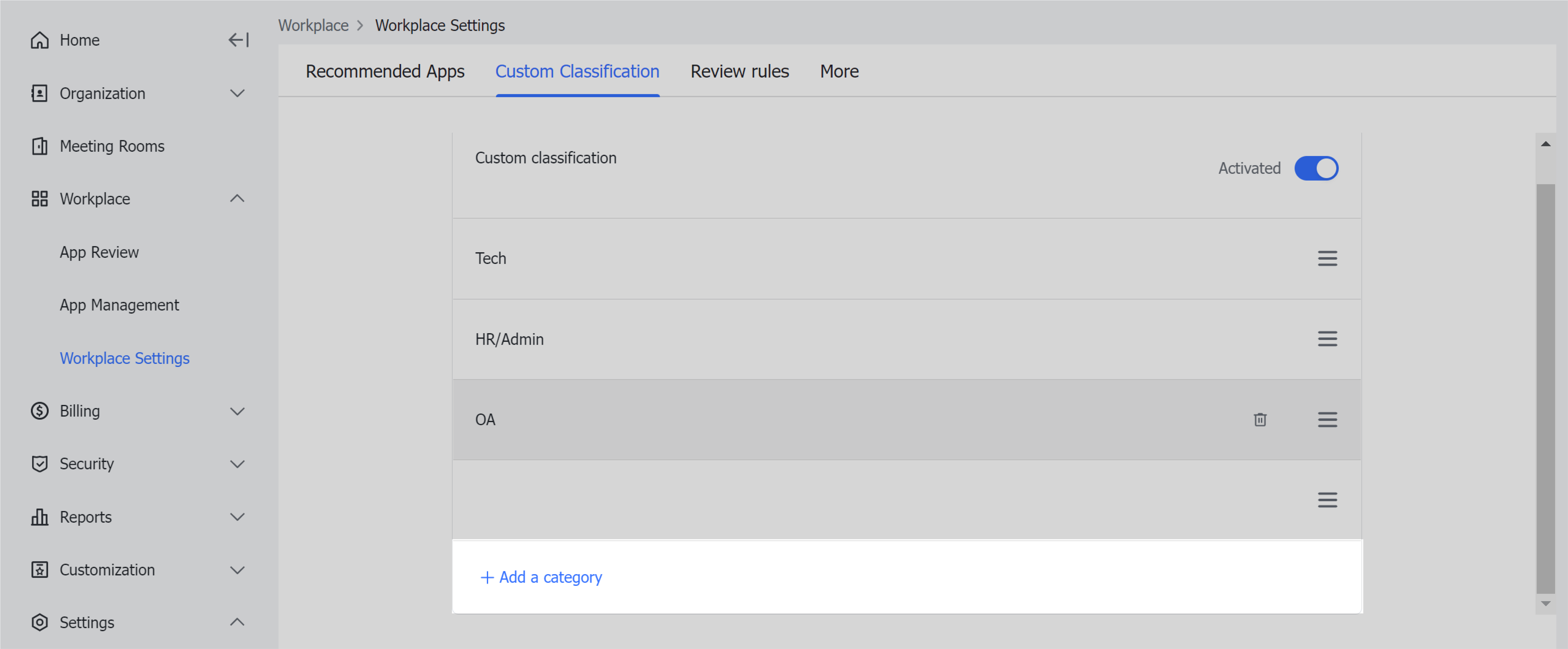 Admin | Set how apps are displayed in Workplace