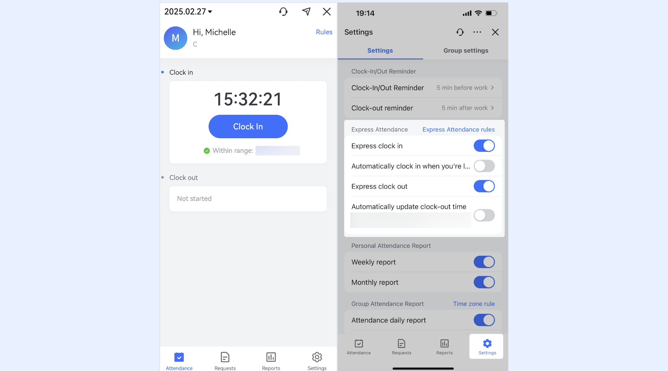 Enable express attendance in Lark