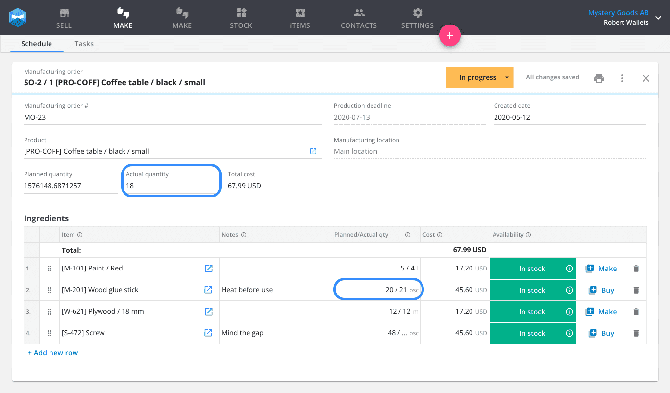 Katana MRP for manufacturing and inventory control software