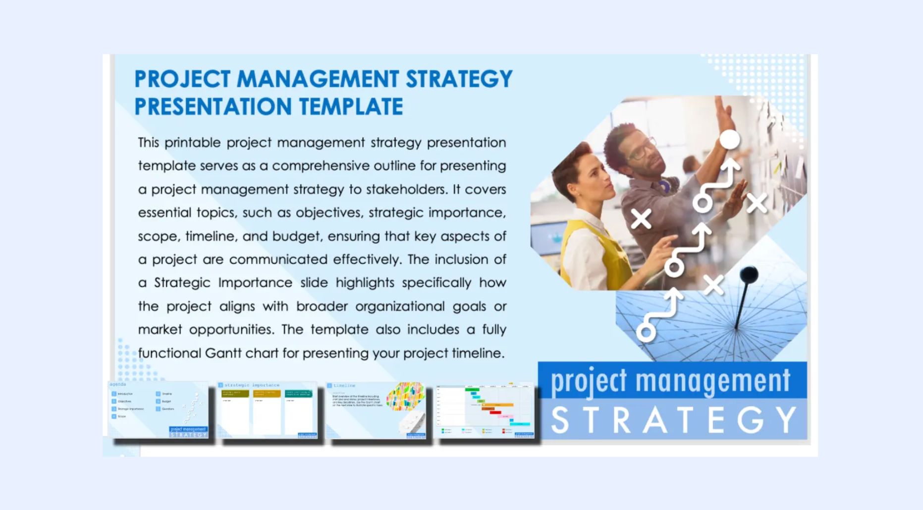 Smartsheet's template of project management strategy presentation