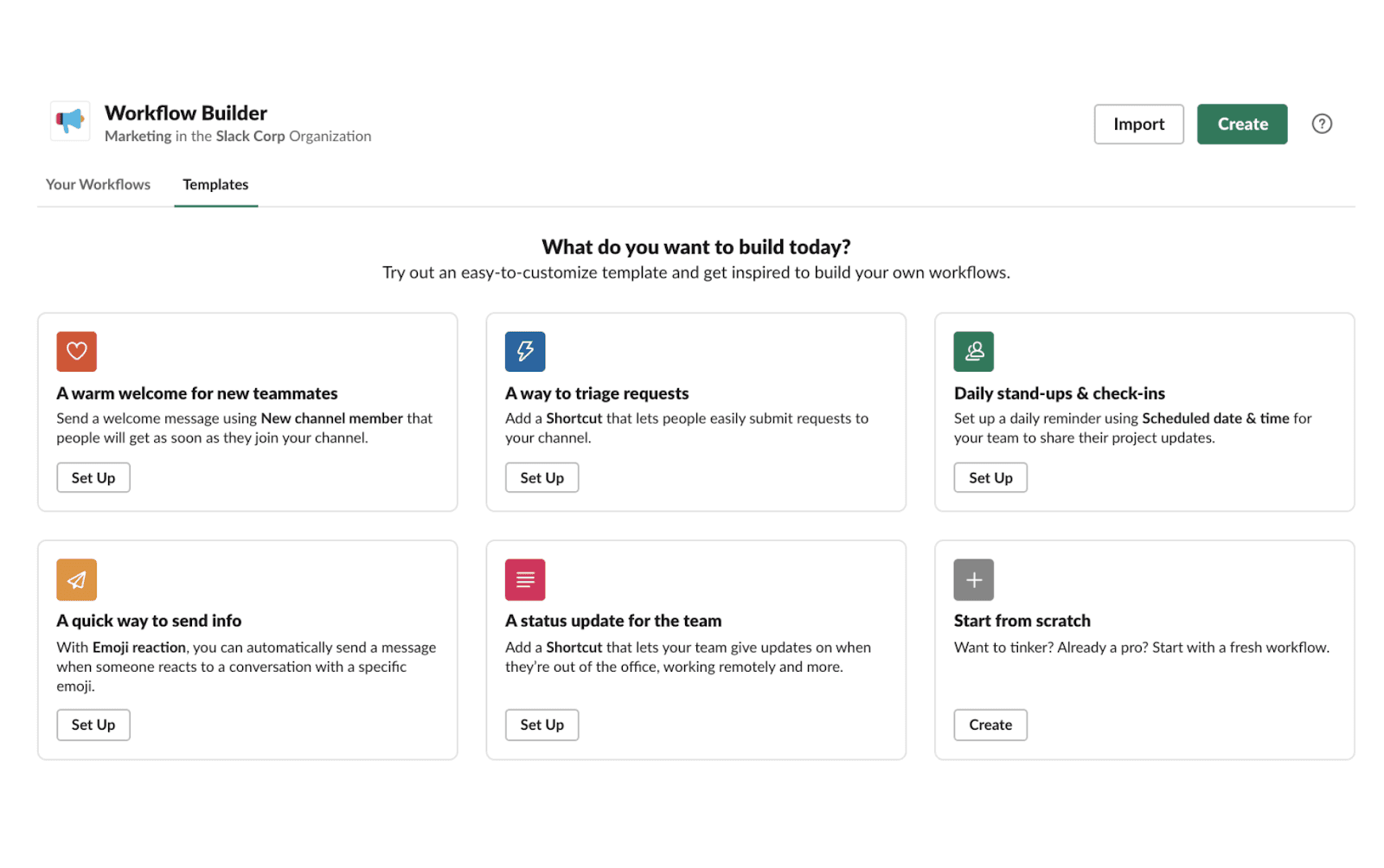 slack workflow builder&nbsp;