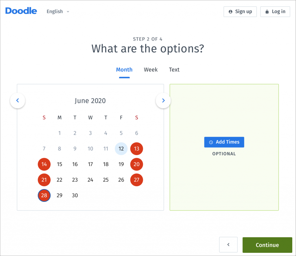 Doodle scheduling tool