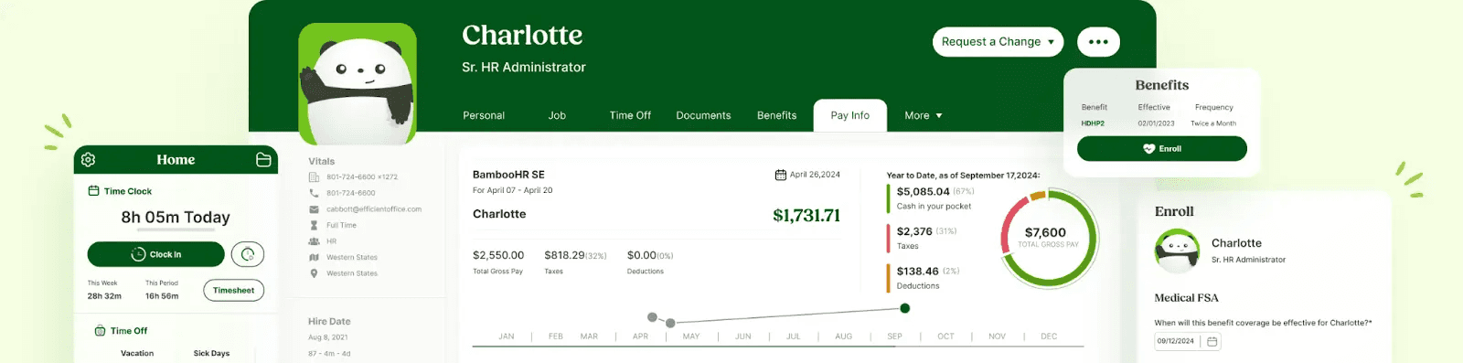 Interface of BambooHR