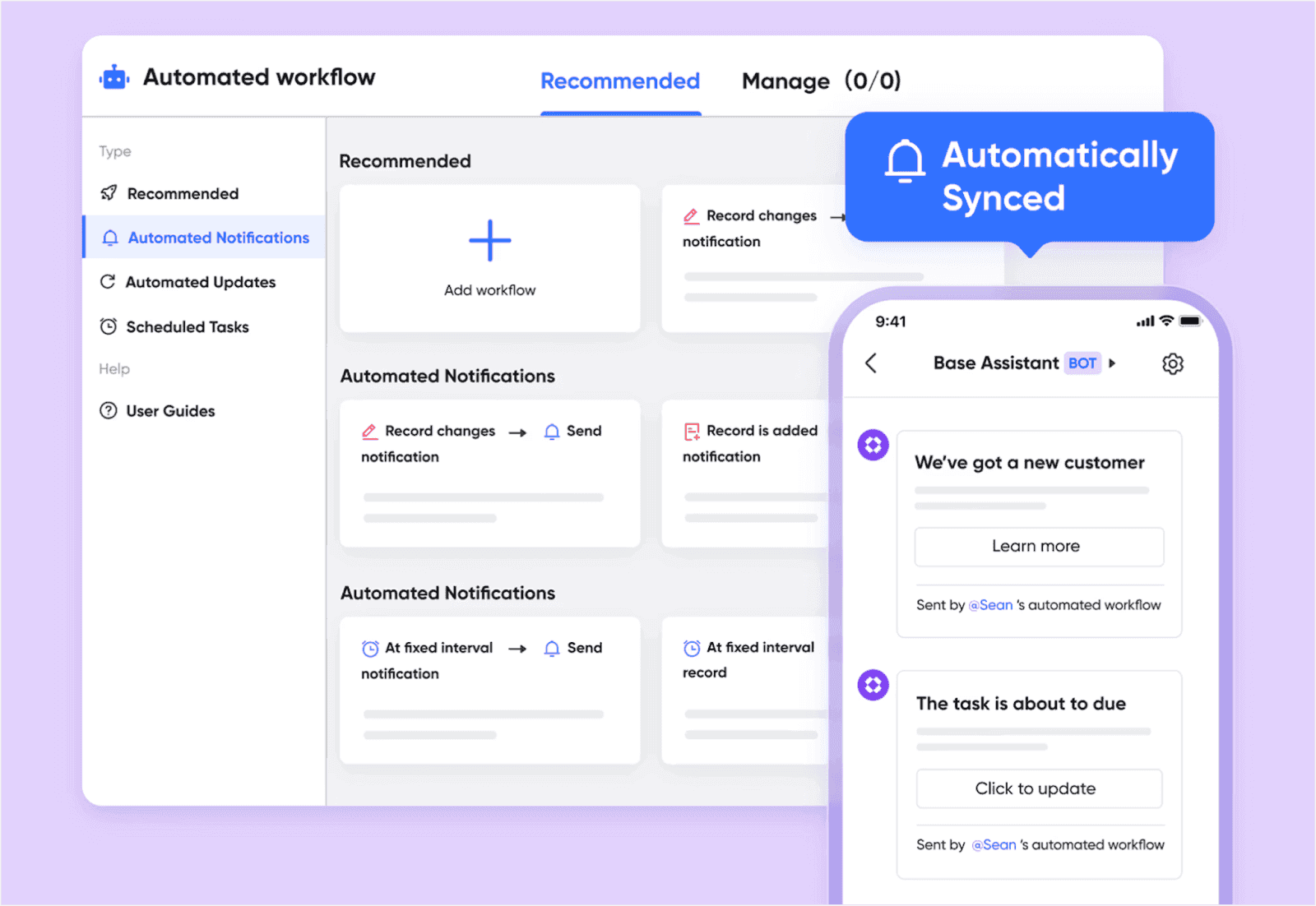 An image showing automated workflow setup