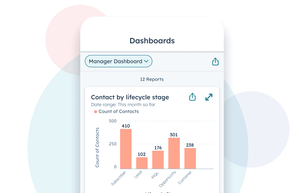 Illustration of the Hubspot CRM app
