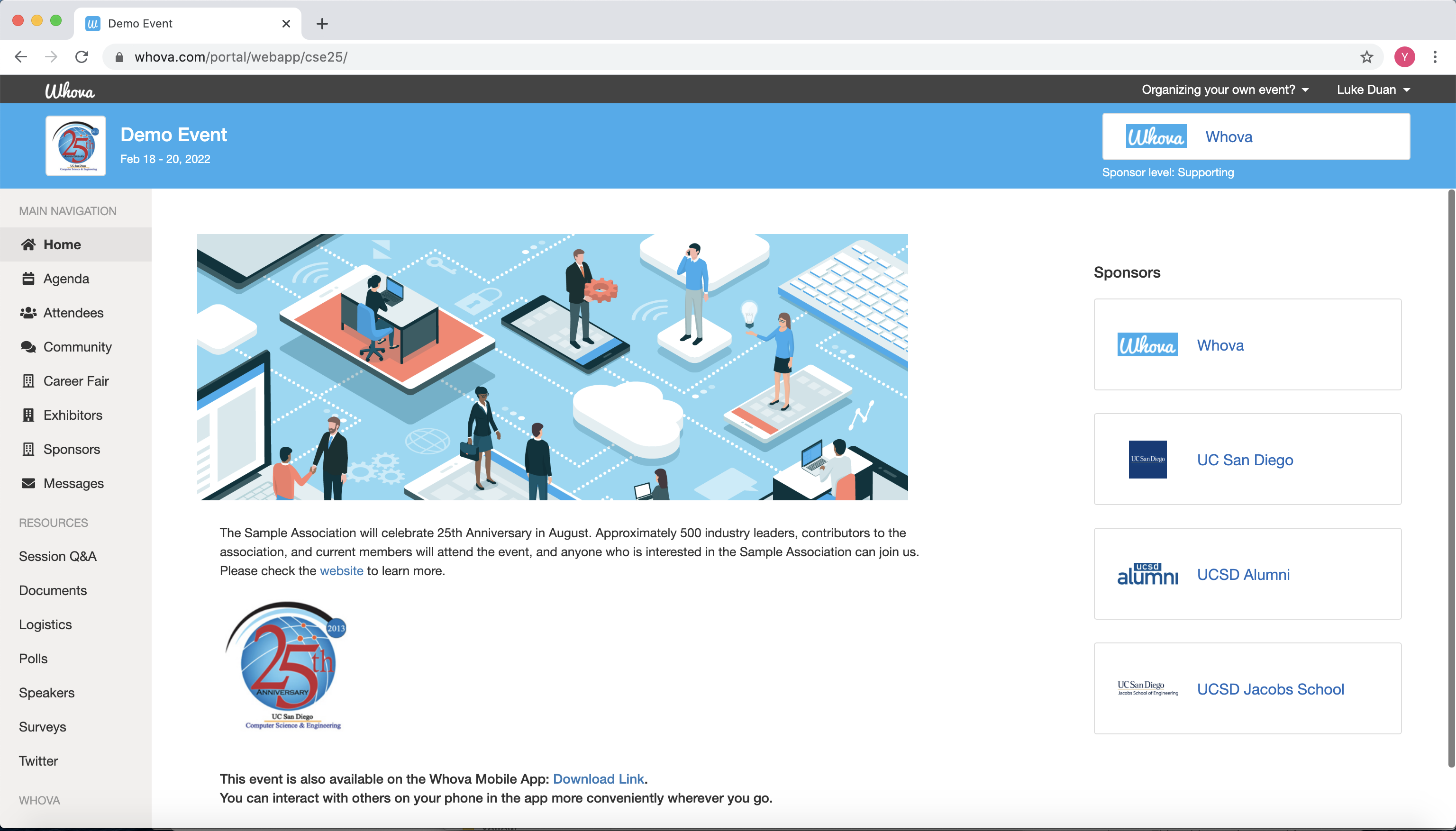 Whova is an attendee engagement and event app