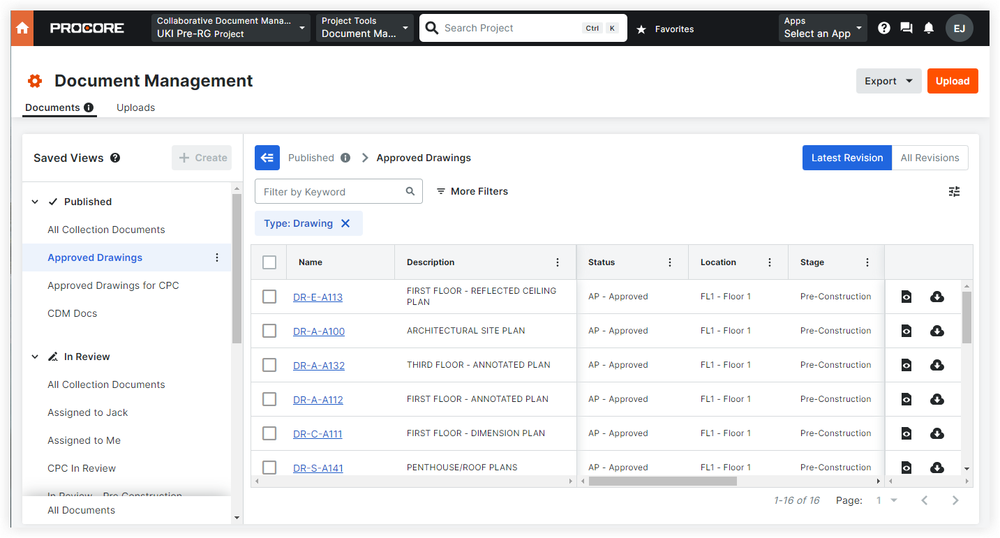 Procore document control