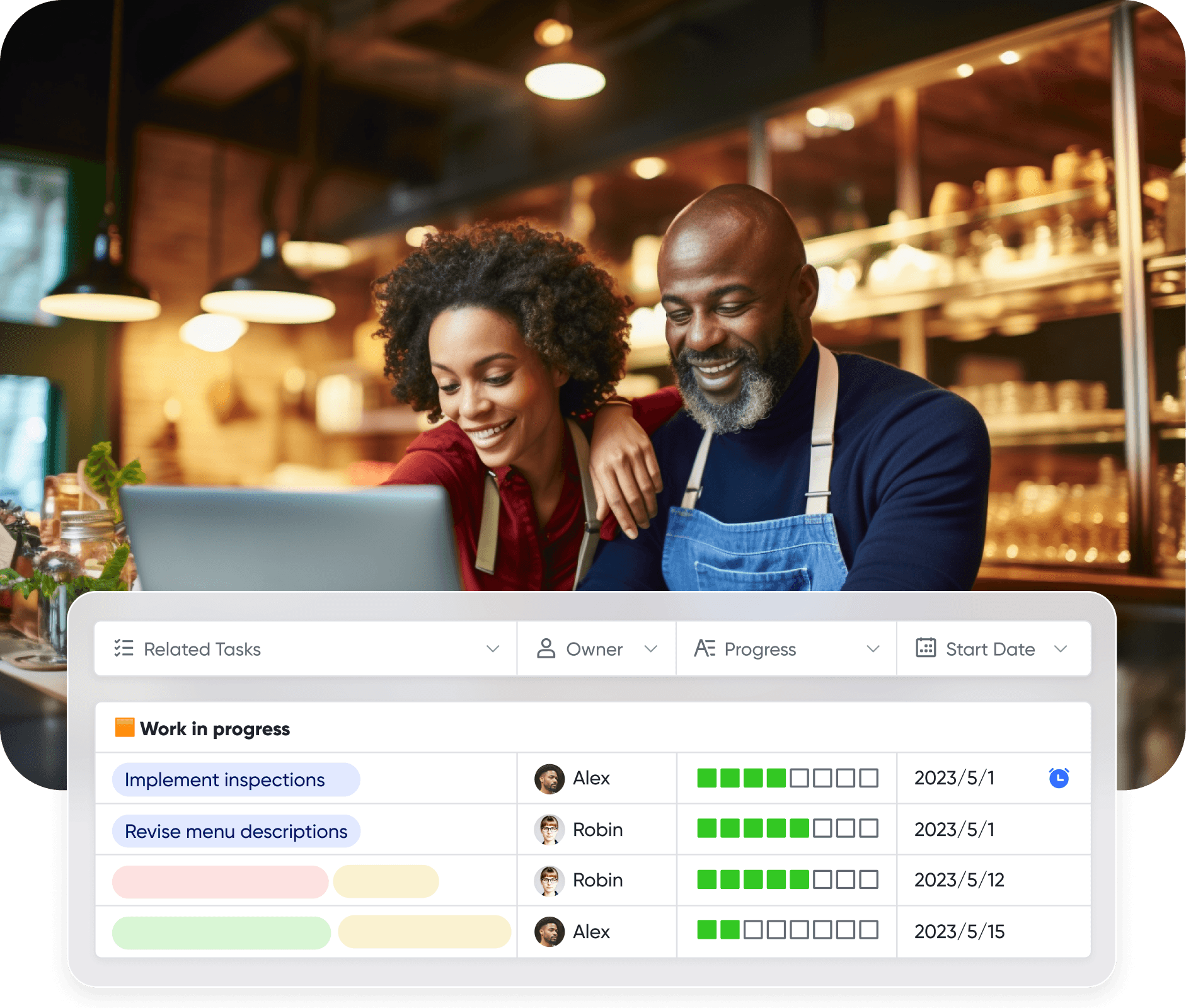 Restaurant works are assigning new tasks based on the feedback received from restaurant survey questions
