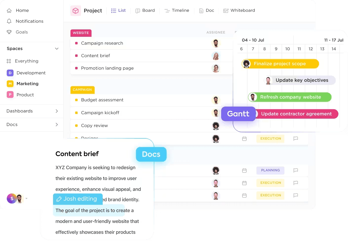 Plan, and execute marketing programs on ClickUp