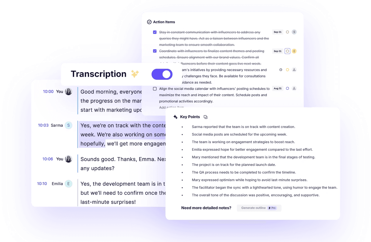 Krisp AI Meeting Assistant summary view