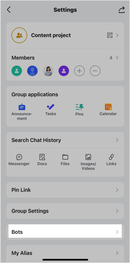 Use bots in groups