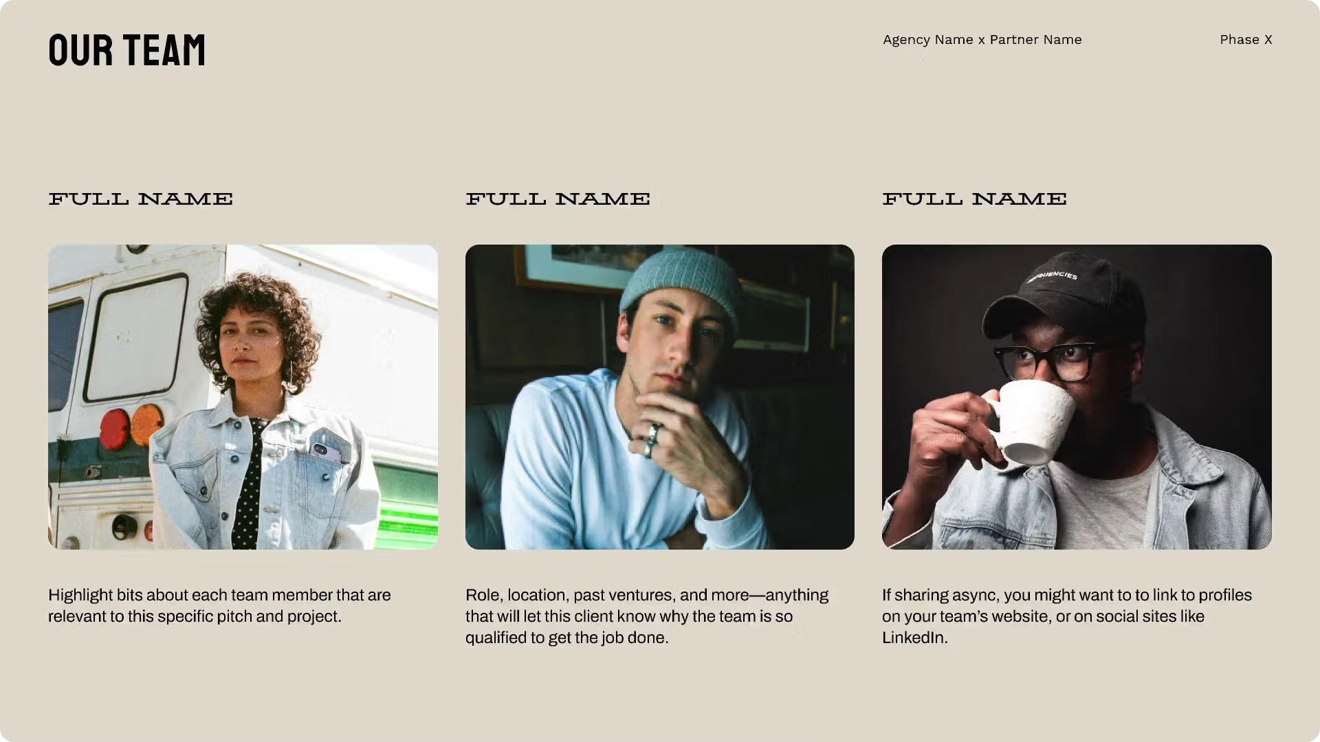 Agency pitch deck for service